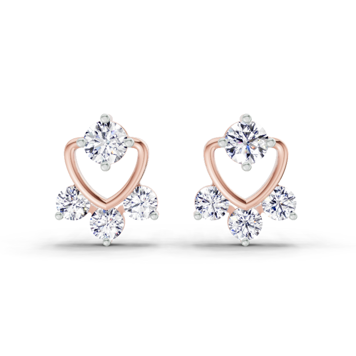 0.80 Ct Round Earrings | 14Kt Rose Gold