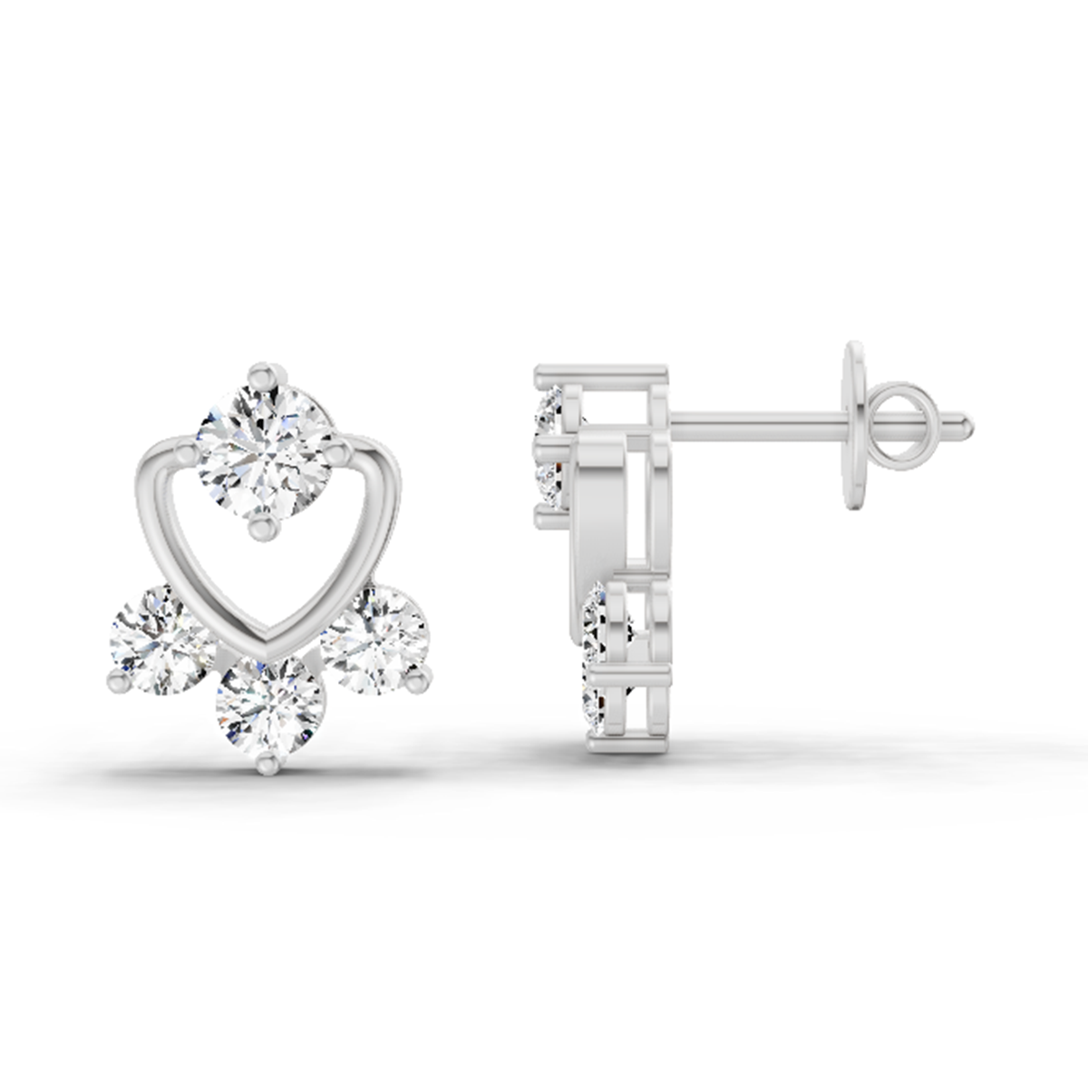 0.80 Ct Round Earrings | 14Kt White Gold