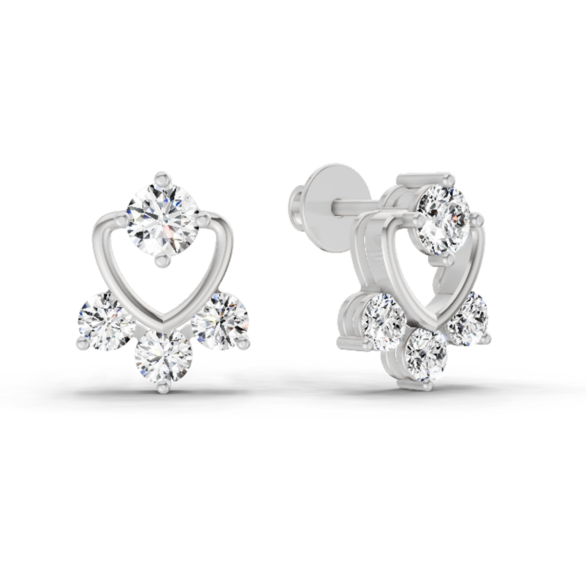 0.80 Ct Round Earrings | 14Kt White Gold