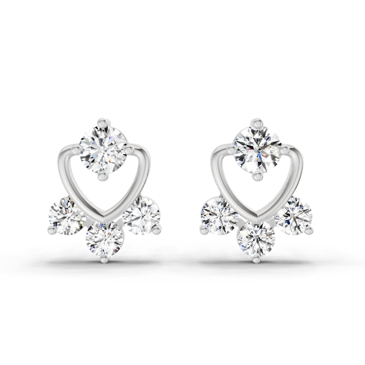 0.80 Ct Round Earrings | 14Kt White Gold