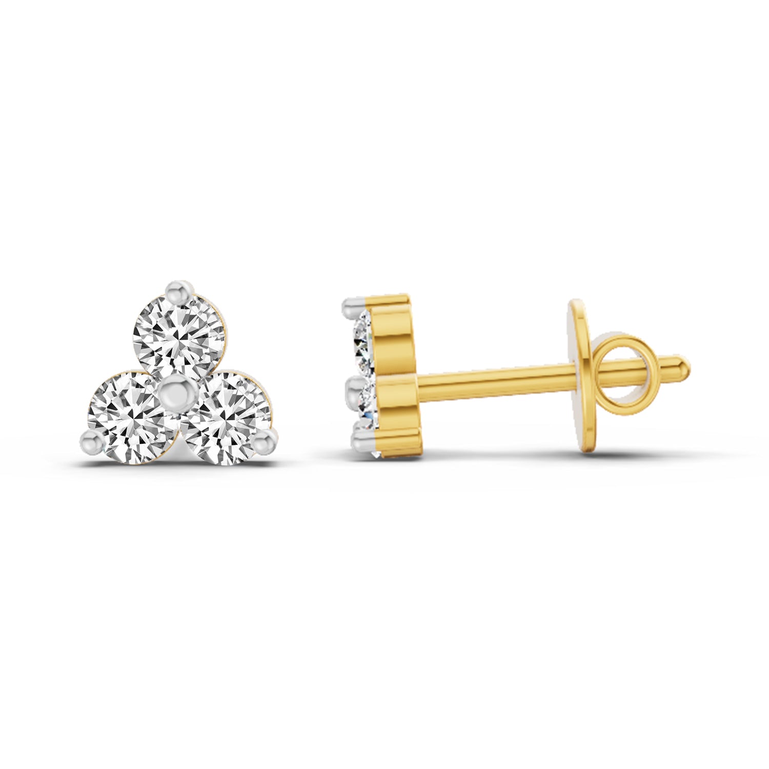 0.35 Ct Round Stud Earrings |  14K Yellow Gold