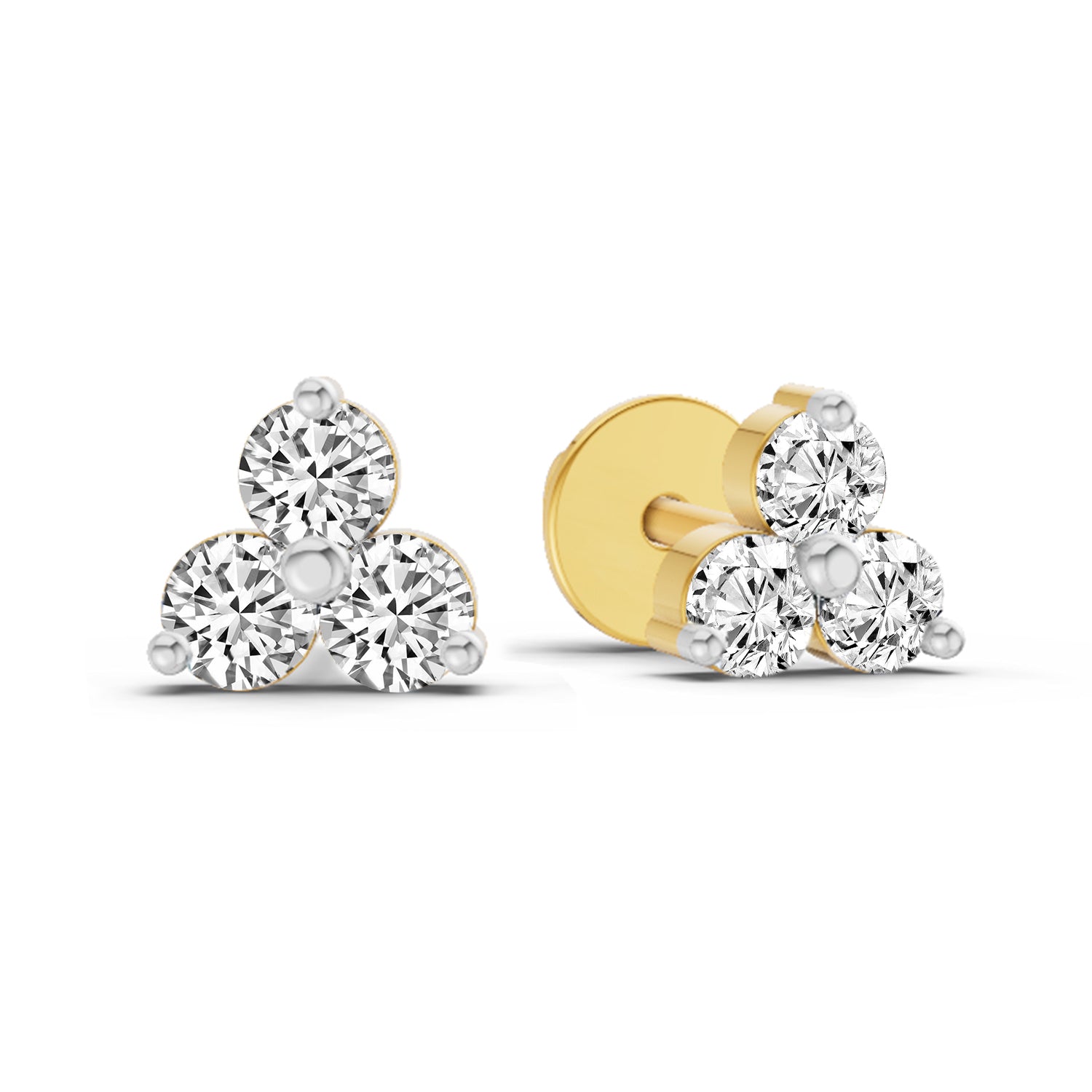 0.35 Ct Round Stud Earrings |  14K Yellow Gold