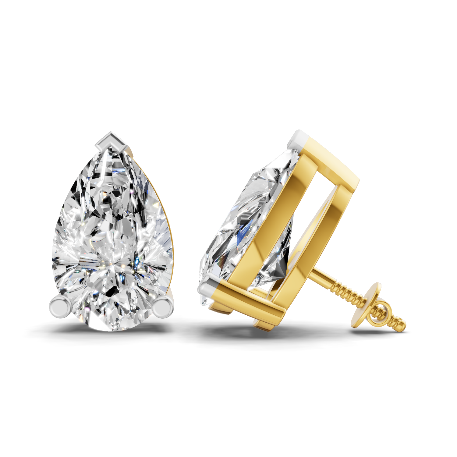 Sparkles Pear Stud Diamond Earring