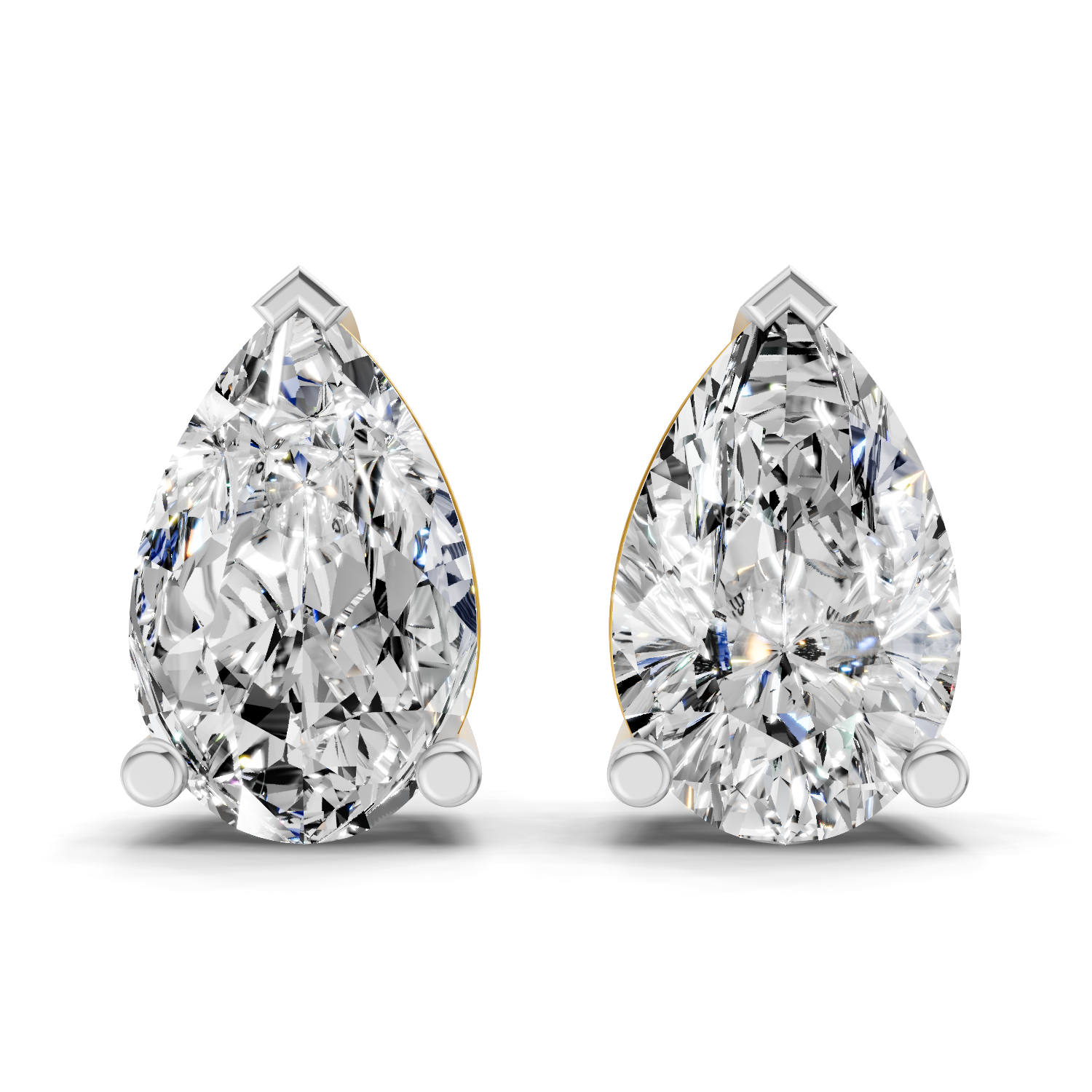 Sparkles Pear Stud Diamond Earring