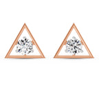0.67 Ct  Round Shape Diamond Solitaire Stud Earrings | 14K Rose Gold