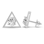 0.67 Ct  Round Shape Diamond Solitaire Stud Earrings | 14K Rose Gold