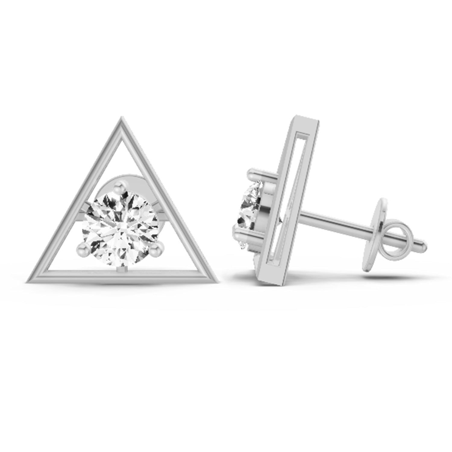 0.67 Ct  Round Shape Diamond Solitaire Stud Earrings | 14K Rose Gold