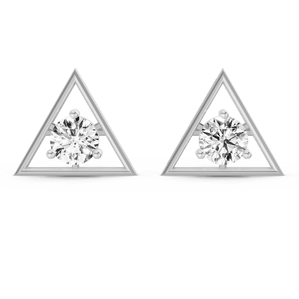 0.67 Ct  Round Shape Diamond Solitaire Stud Earrings | 14K Rose Gold