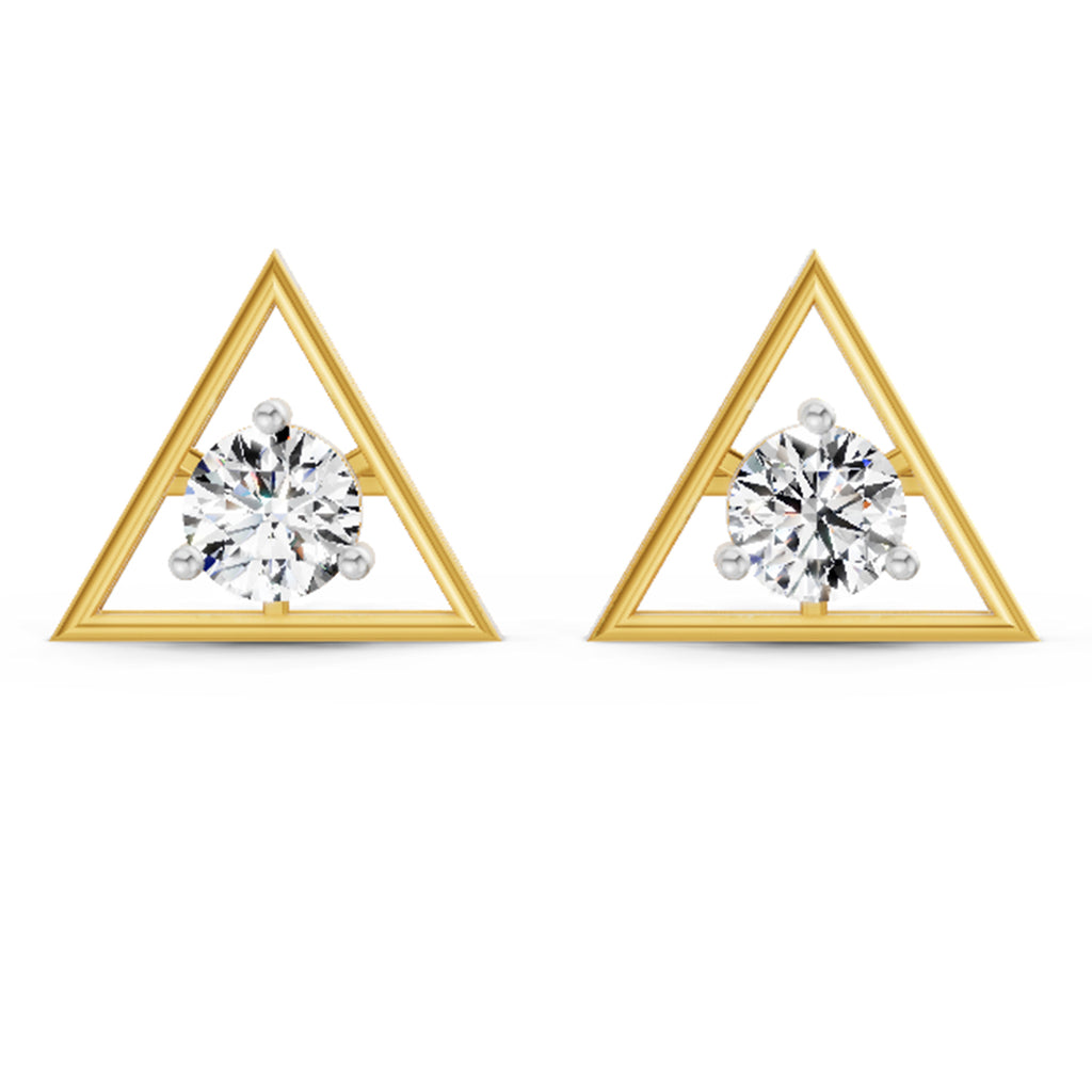 0.67 Ct  Round Shape Diamond Solitaire Stud Earrings | 14K Rose Gold