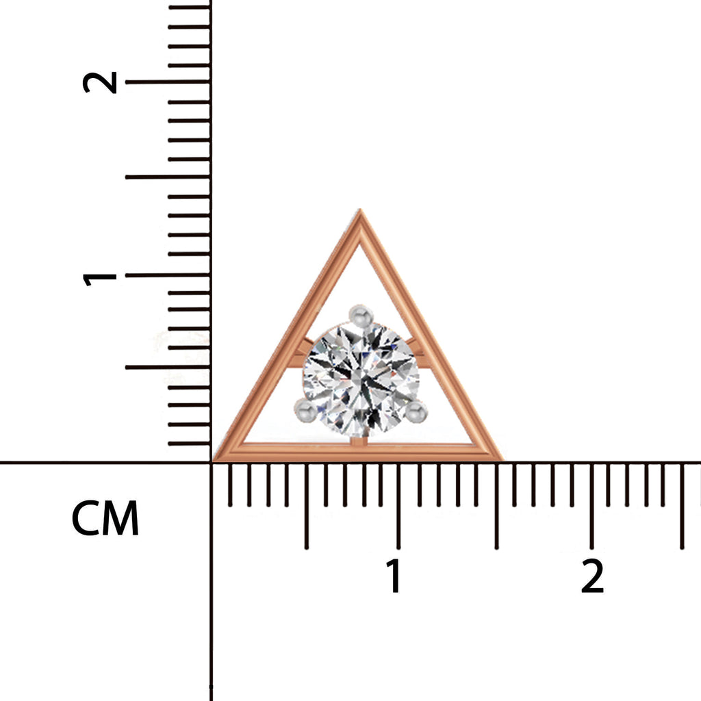 0.67 Ct  Round Shape Diamond Solitaire Stud Earrings | 14K Rose Gold