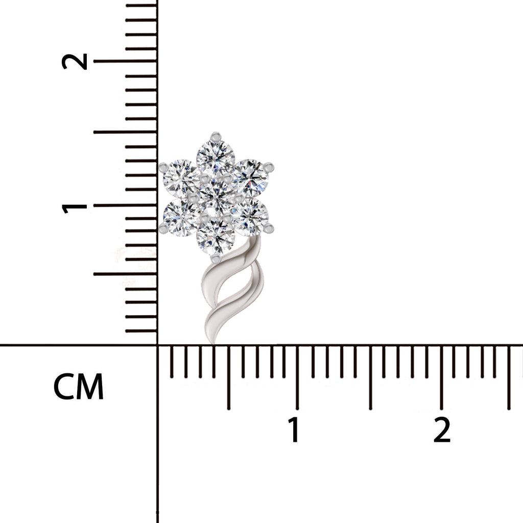 0.97 Ct  Round Shape Diamond Floral Stud Earrings | 14K Rose Gold