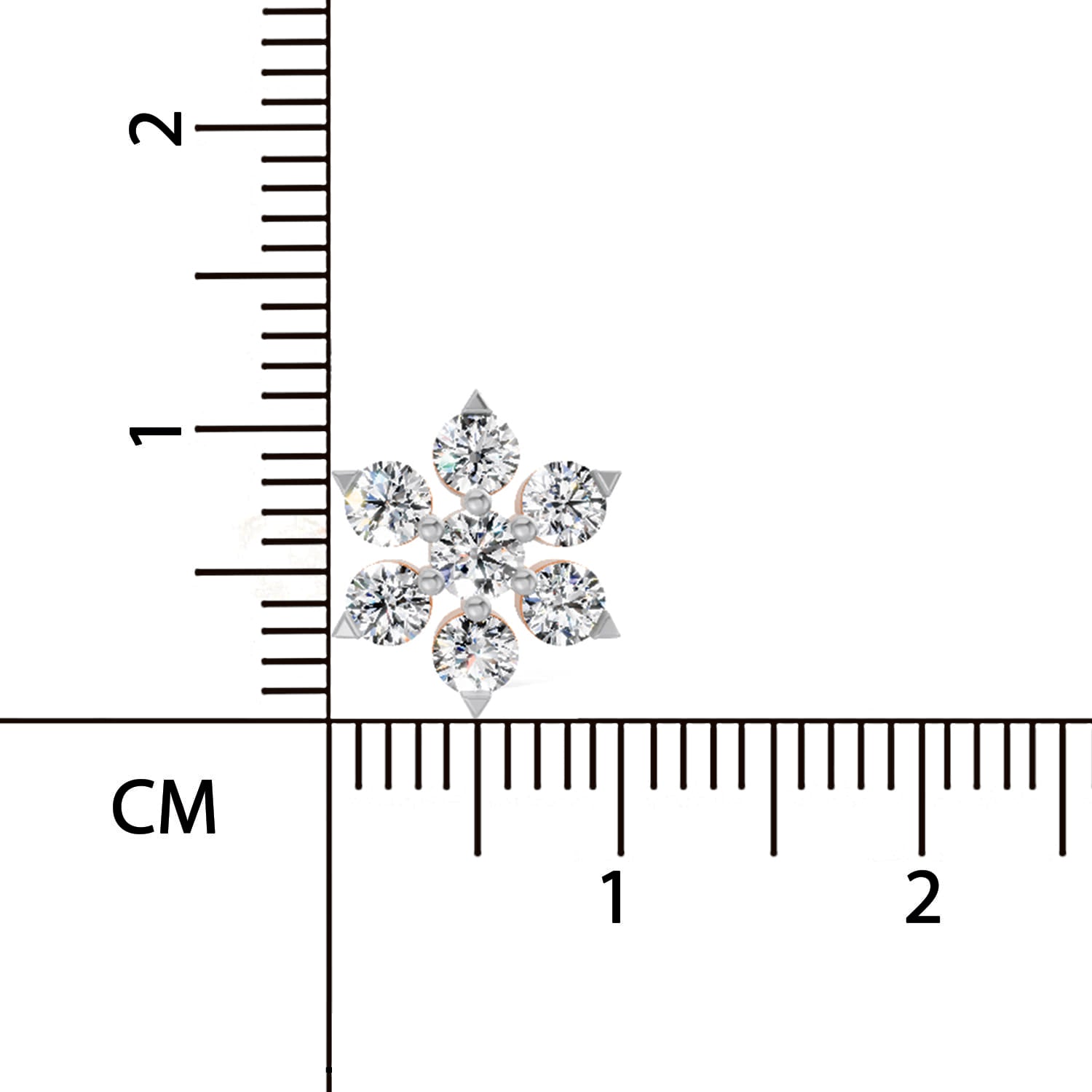 0.98 Ct  Round Shape Diamond Floral Cluster Stud Earrings | 14K Rose Gold