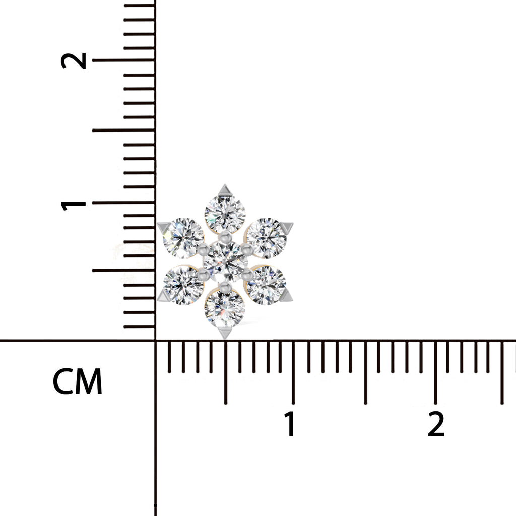 0.98 Ct  Round Shape Diamond Floral Cluster Stud Earrings | 14K Rose Gold