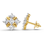 0.98 Ct  Round Shape Diamond Stud Earrings | 14K Rose Gold