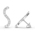 0.70 Ct Round S Shape Earrings | 14K White Gold