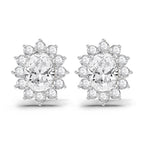 1.25 Ct  Oval Shape Halo Diamond Stud Earrings | 14K Rose Gold