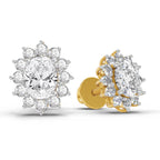 1.25 Ct  Oval Shape Halo Diamond Stud Earrings | 14K Rose Gold