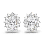 1.25 Ct  Oval Shape Halo Diamond Stud Earrings | 14K Rose Gold