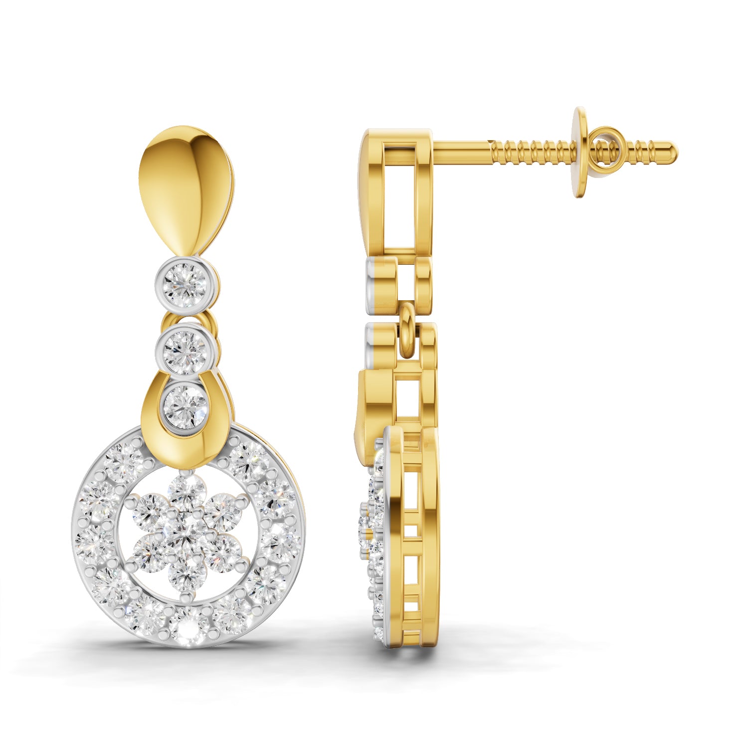 1.03 Carat  | 925 Sterling Silver Yellow Gold Plated Fashion Earrings