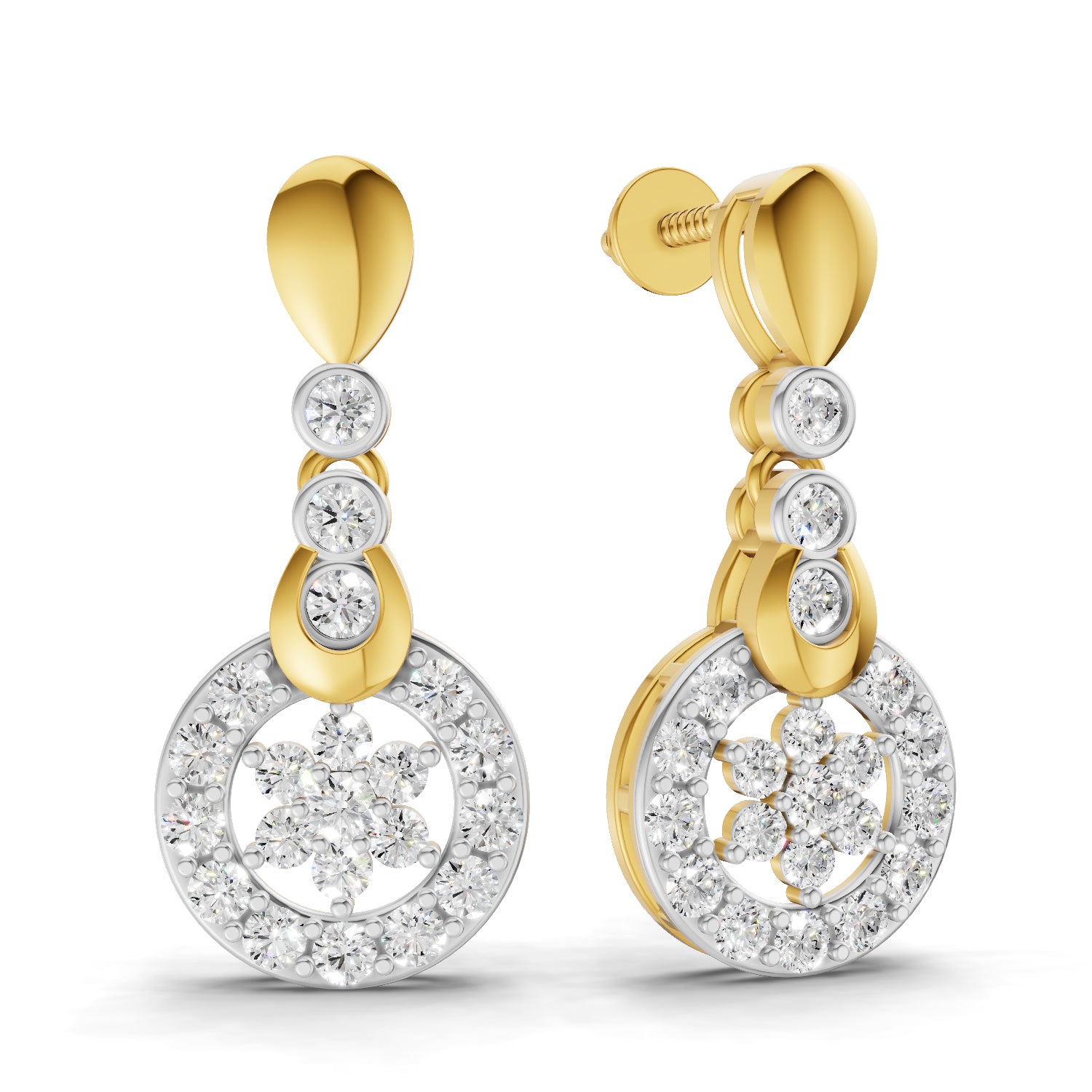 1.03 Carat  | 925 Sterling Silver Yellow Gold Plated Fashion Earrings