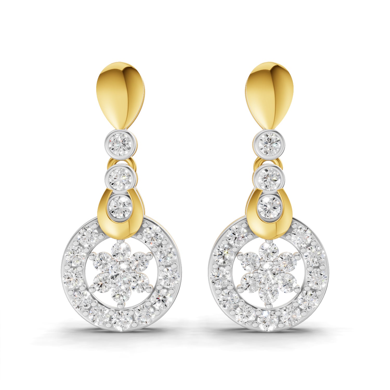 1.03 Carat  | 925 Sterling Silver Yellow Gold Plated Fashion Earrings