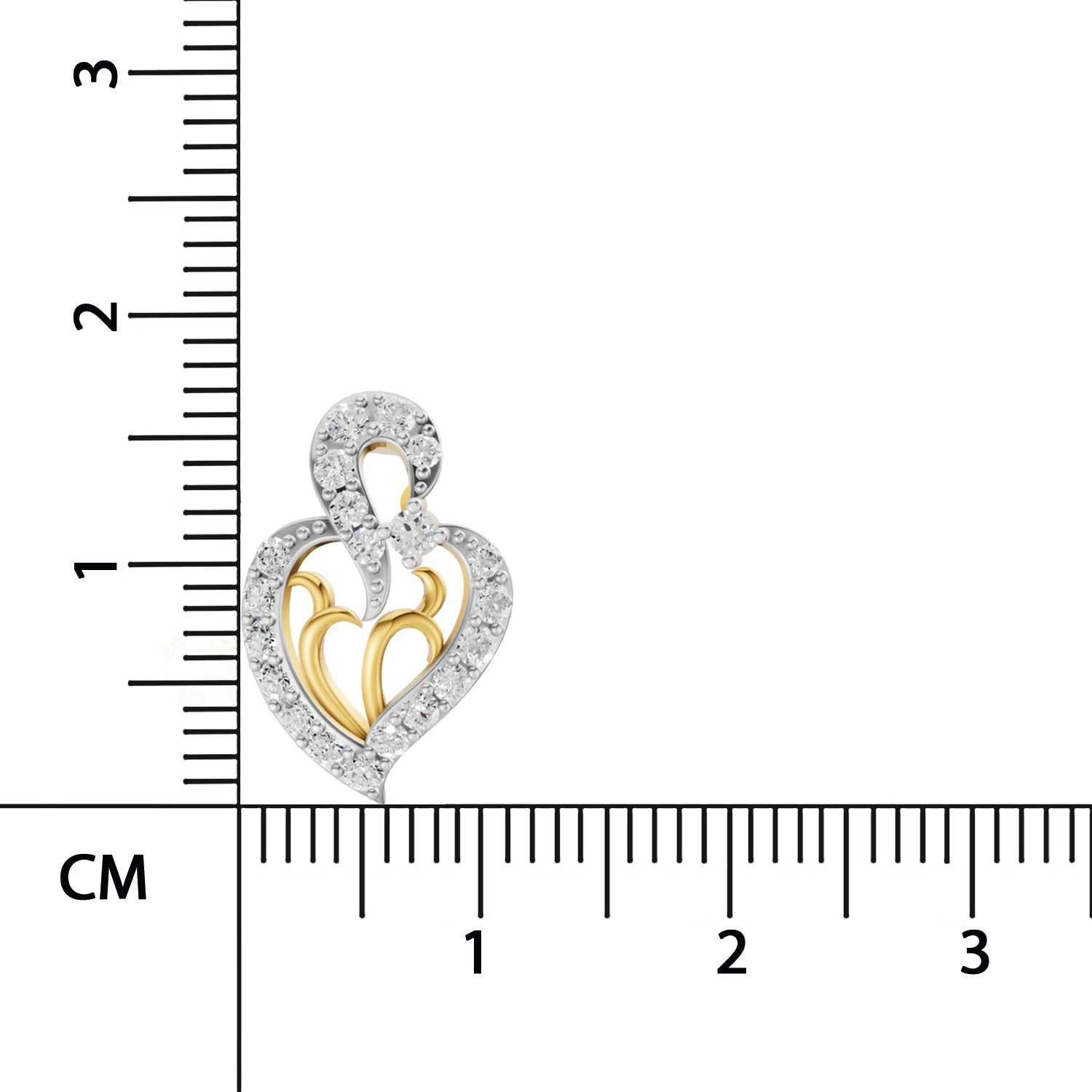 0.73 Carat  | 925 Sterling Silver Yellow Gold Plated Heart Fashion Earrings