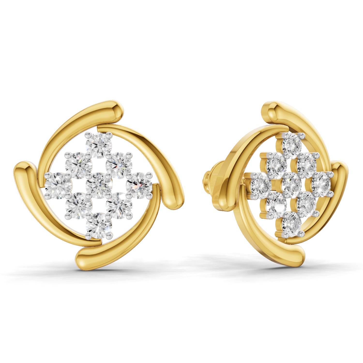 0.52 Carat  | 925 Sterling Silver Gold Plated Fashion Earrings