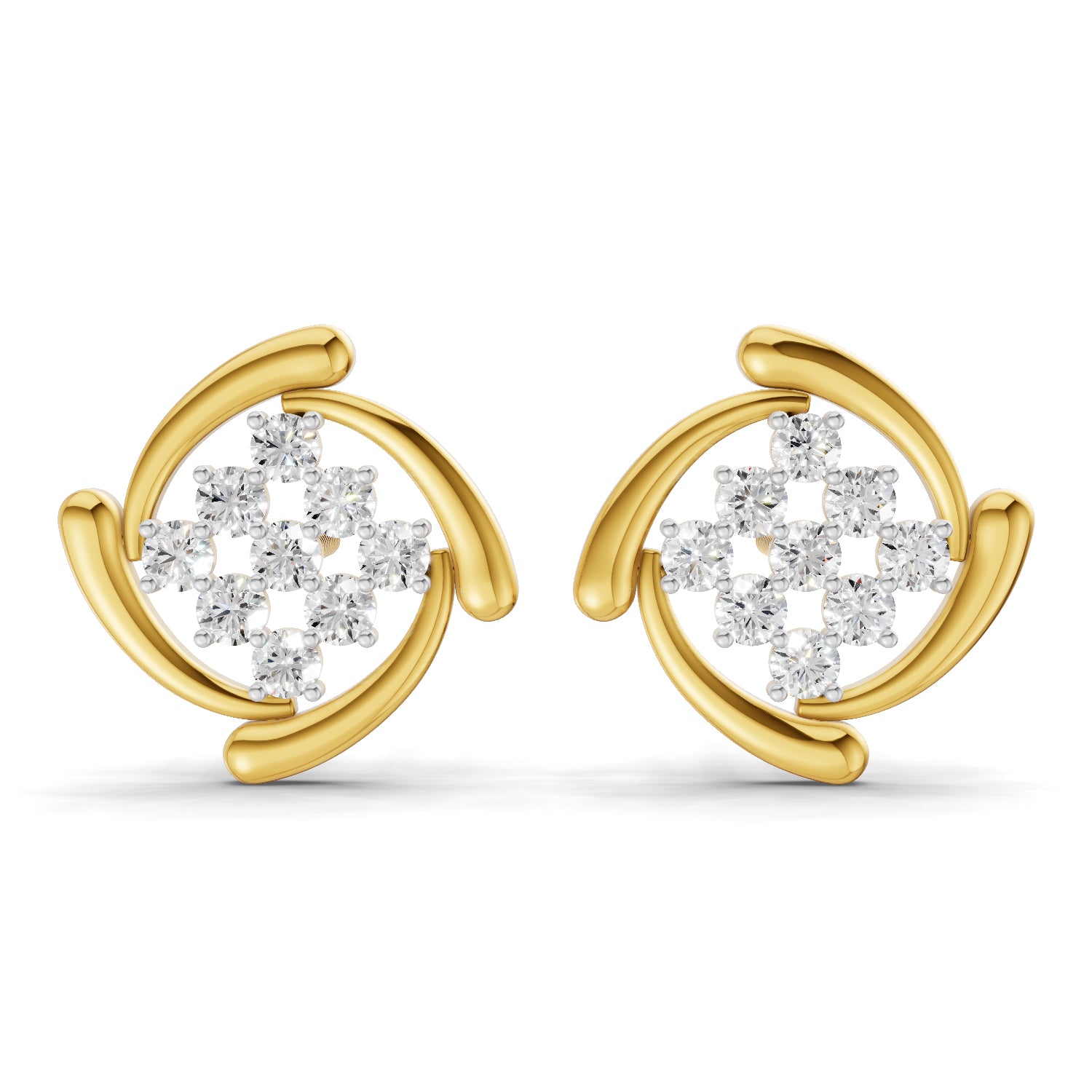 0.52 Carat  | 925 Sterling Silver Gold Plated Fashion Earrings