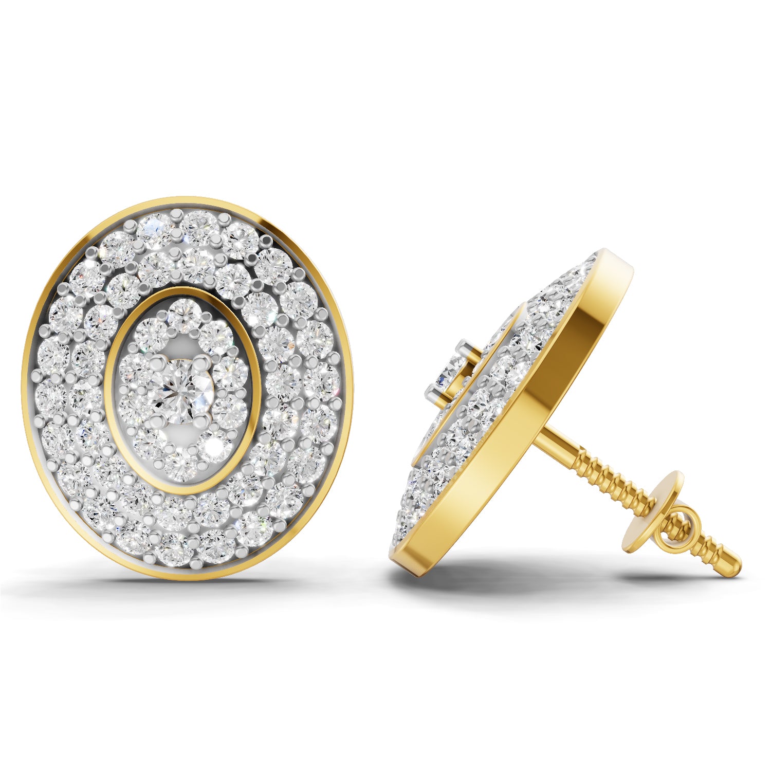 1.37 Carat  | 925 Sterling Silver Gold Plated Fashion Earrings
