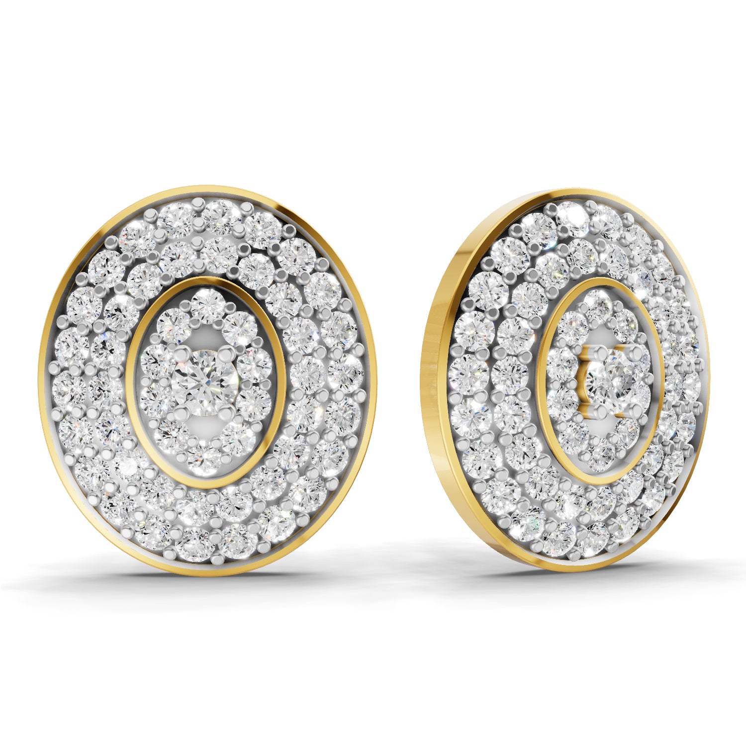 1.37 Carat  | 925 Sterling Silver Gold Plated Fashion Earrings