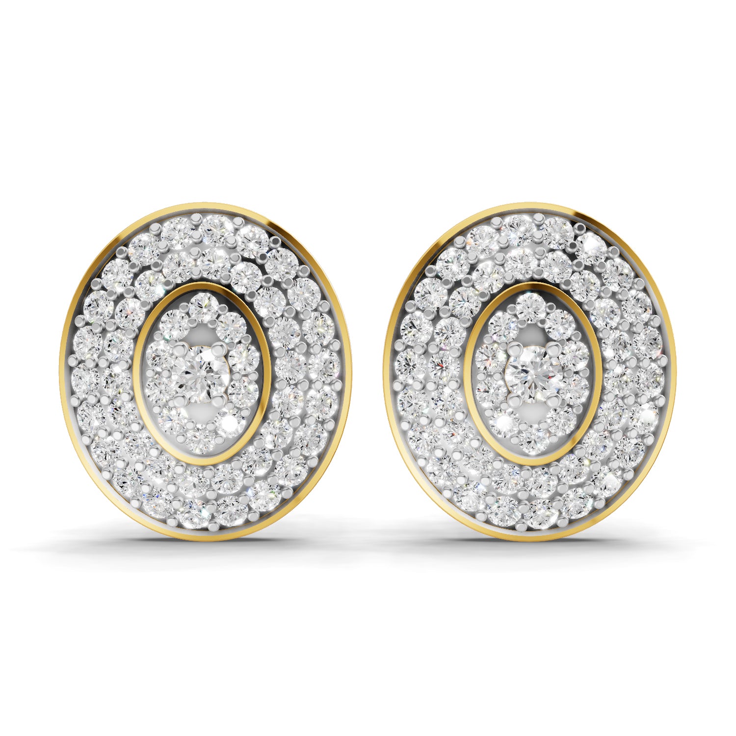1.37 Carat  | 925 Sterling Silver Gold Plated Fashion Earrings