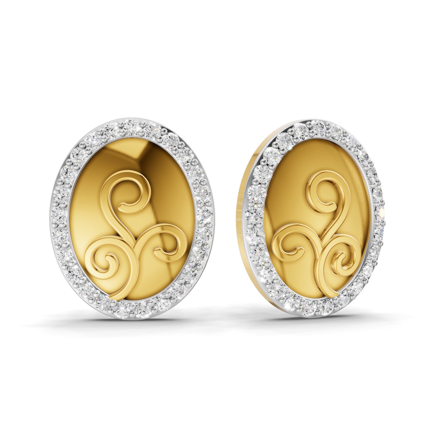 0.07 Carat  | 925 Sterling Silver Gold Plated Fashion Earrings