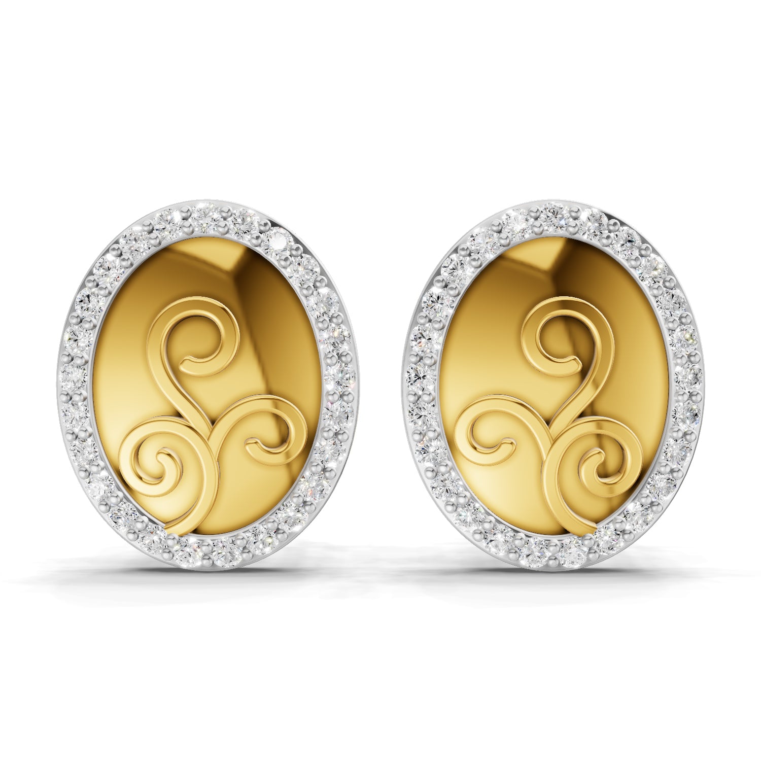 0.07 Carat  | 925 Sterling Silver Gold Plated Fashion Earrings