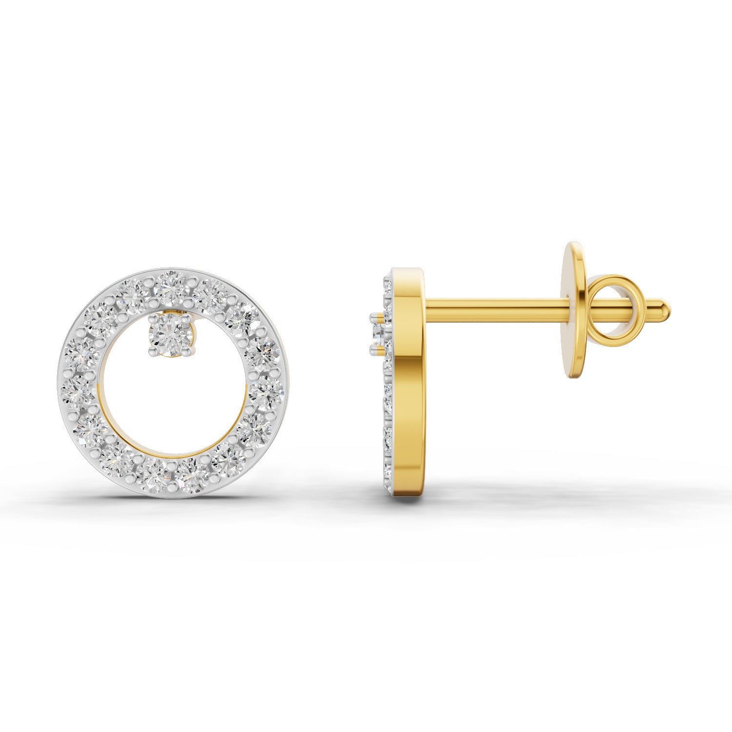 0.39 Carat  | 925 Sterling Silver Gold Plated Fashion Earrings