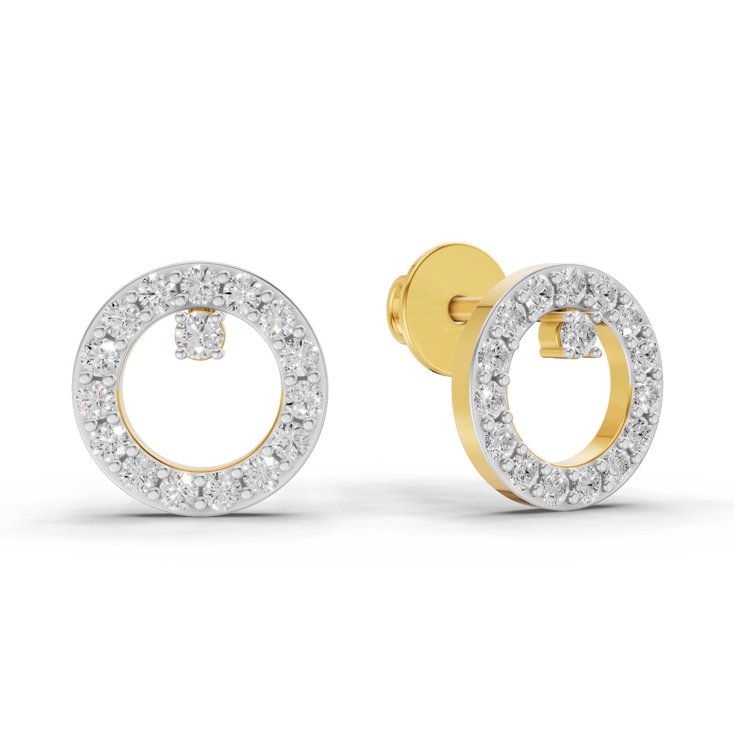 0.39 Carat  | 925 Sterling Silver Gold Plated Fashion Earrings