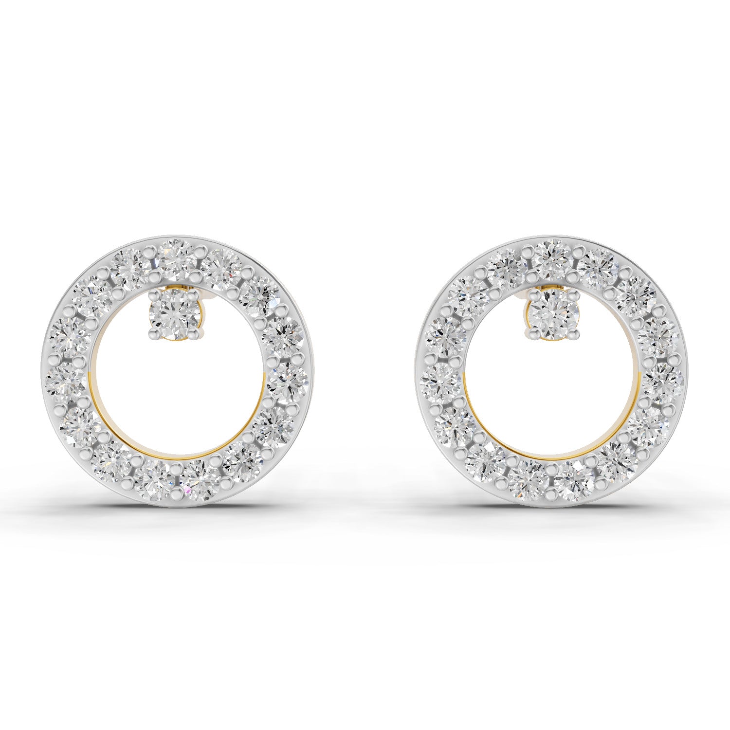 0.39 Carat  | 925 Sterling Silver Gold Plated Fashion Earrings