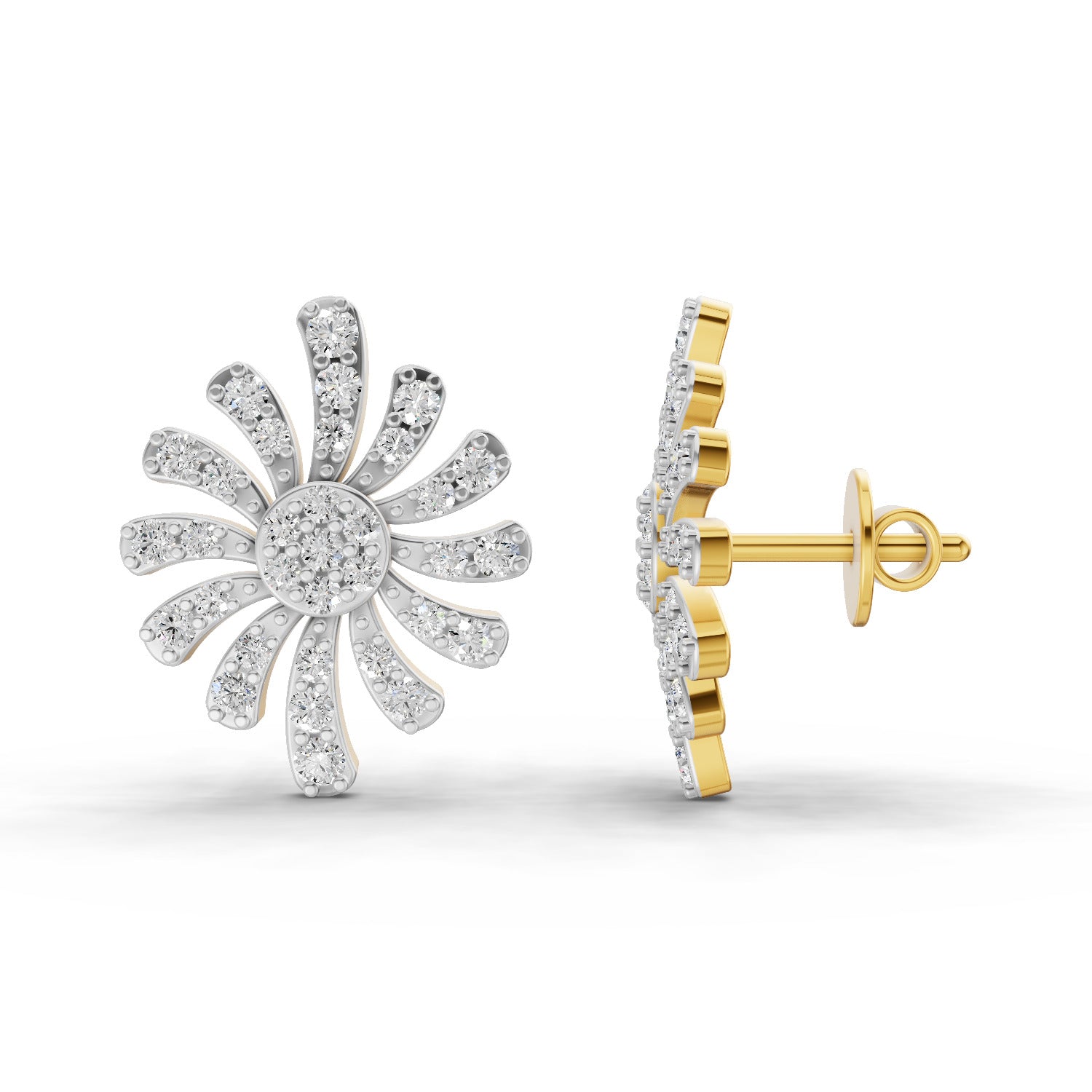 0.92 Carat  | 925 Sterling Silver Yellow Gold Plated Fashion Earrings