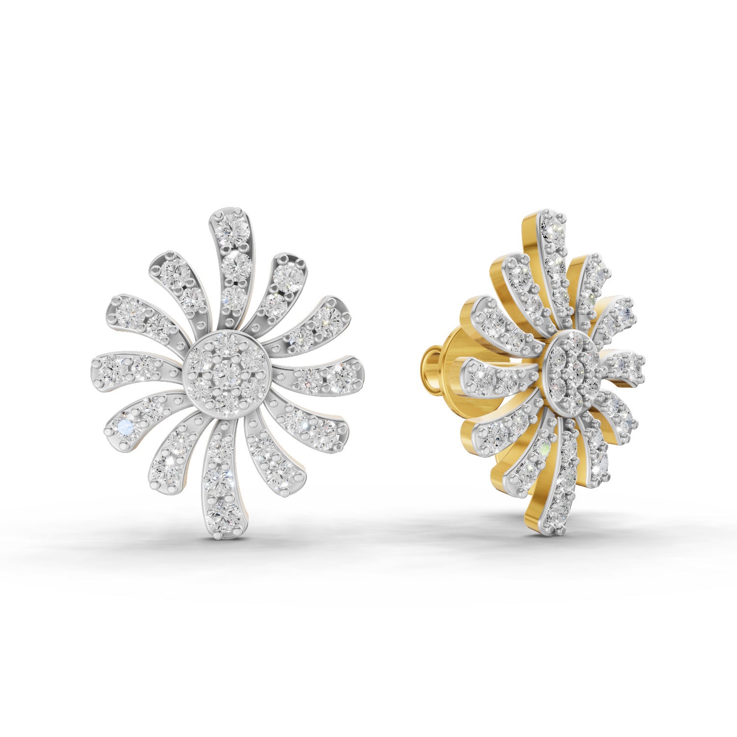 0.92 Carat  | 925 Sterling Silver Yellow Gold Plated Fashion Earrings