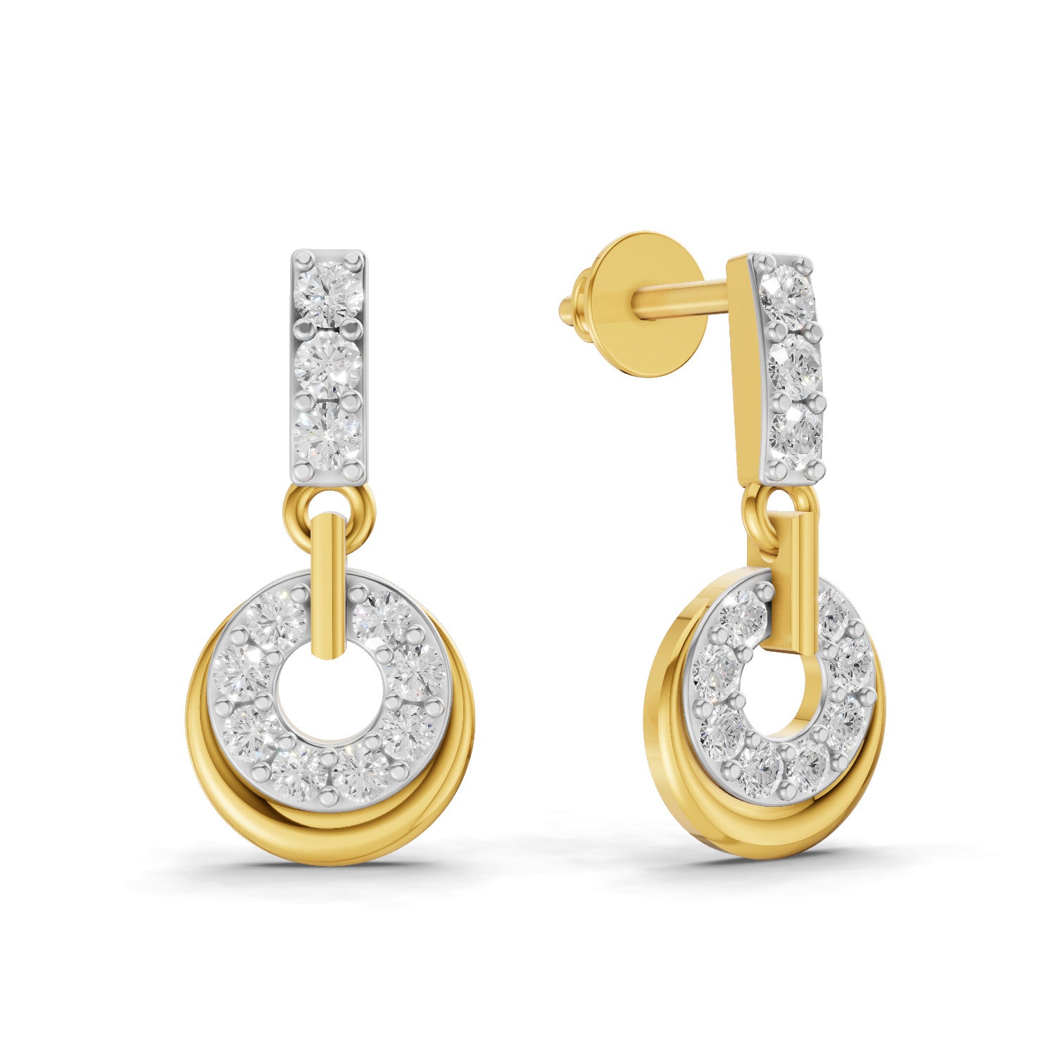 0.35 Carat  | 925 Sterling Silver Gold Plated Fashion Earrings