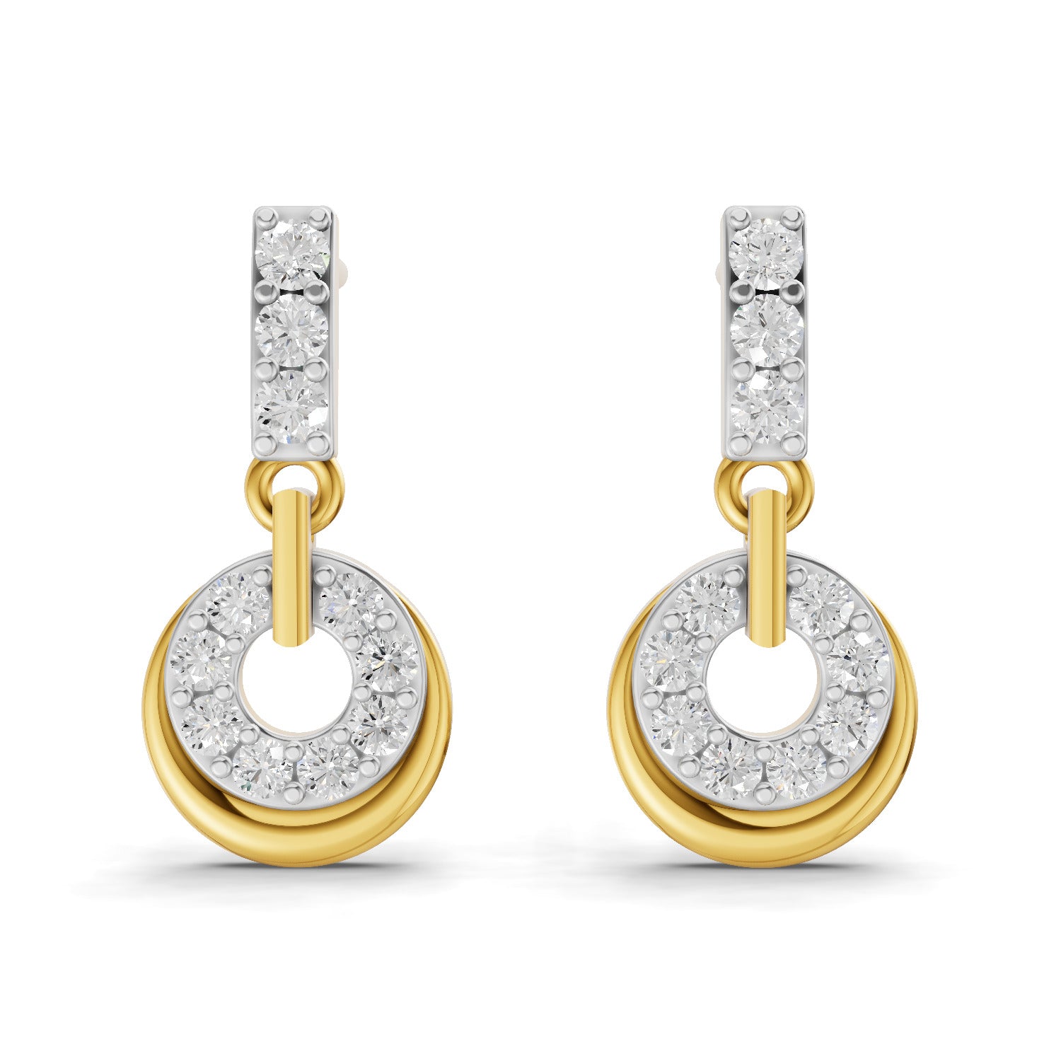 0.35 Carat  | 925 Sterling Silver Gold Plated Fashion Earrings