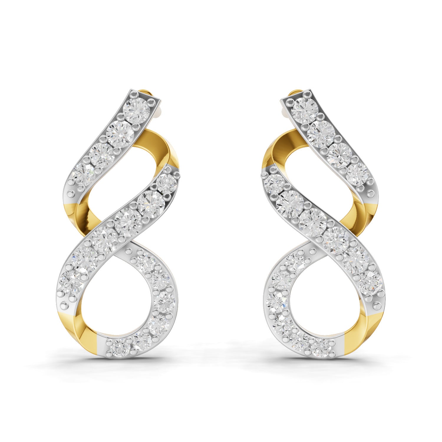 0.49 Carat  | 925 Sterling Silver Gold Plated Fashion Earrings
