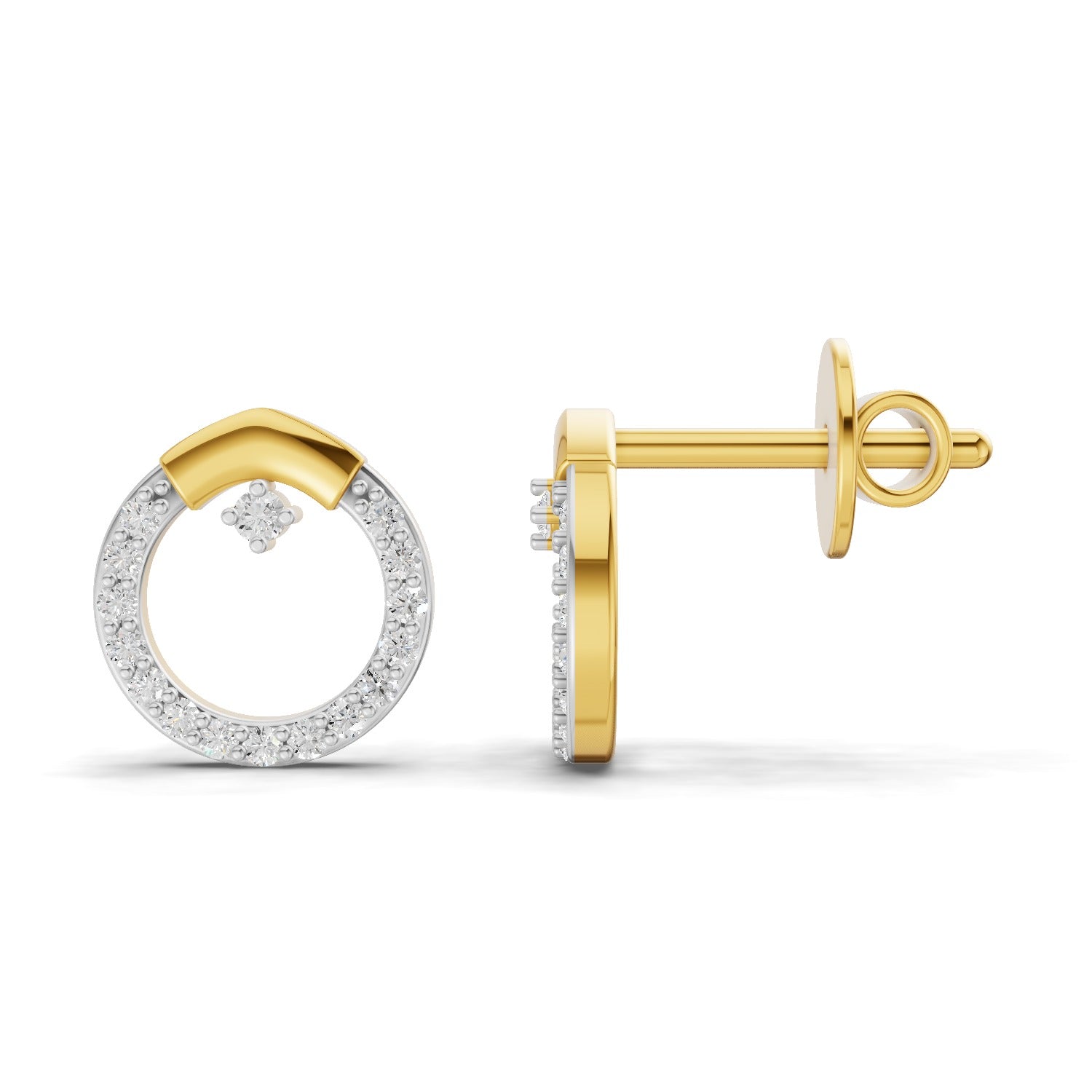 0.15 Carat  | 925 Sterling Silver Yellow Gold Plated Fashion Earrings