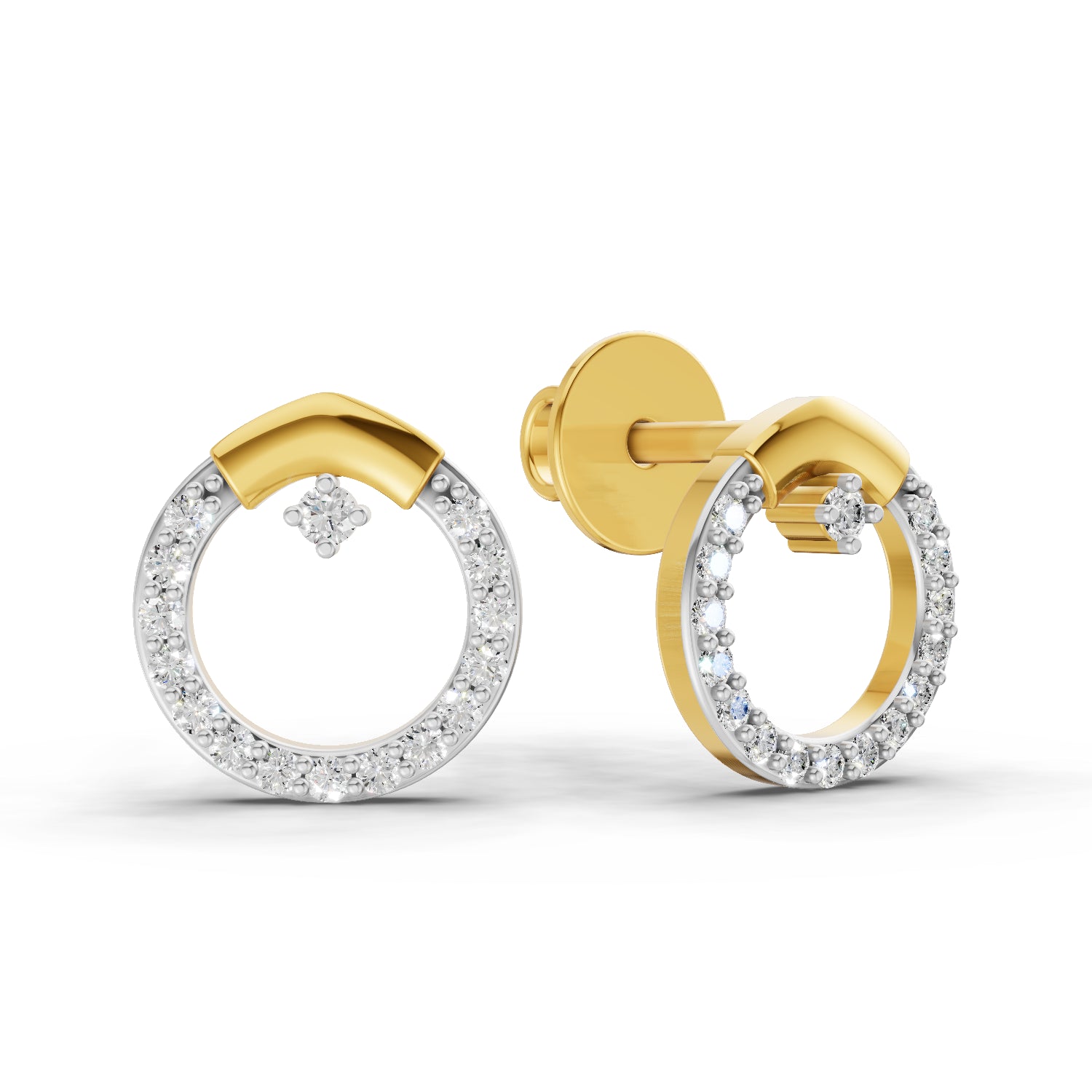0.15 Carat  | 925 Sterling Silver Yellow Gold Plated Fashion Earrings