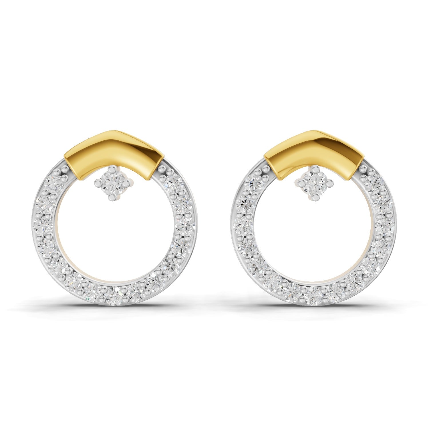 0.15 Carat  | 925 Sterling Silver Yellow Gold Plated Fashion Earrings