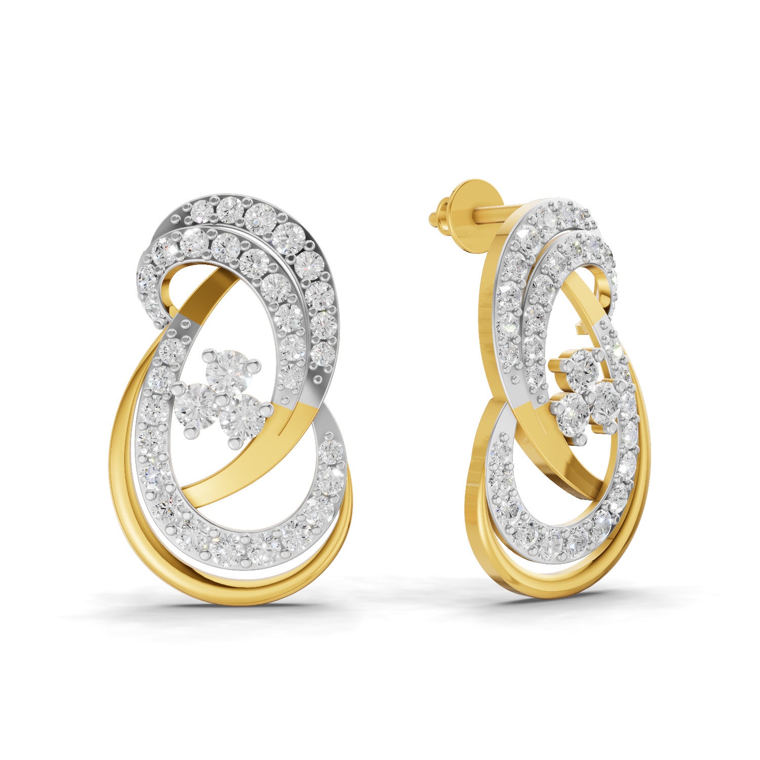 1.27 Carat  | 925 Sterling Silver Gold Plated Fashion Earrings
