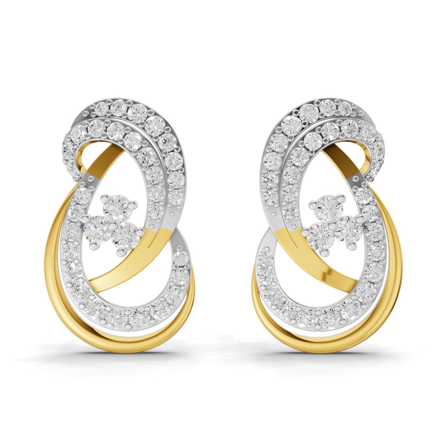 1.27 Carat  | 925 Sterling Silver Gold Plated Fashion Earrings