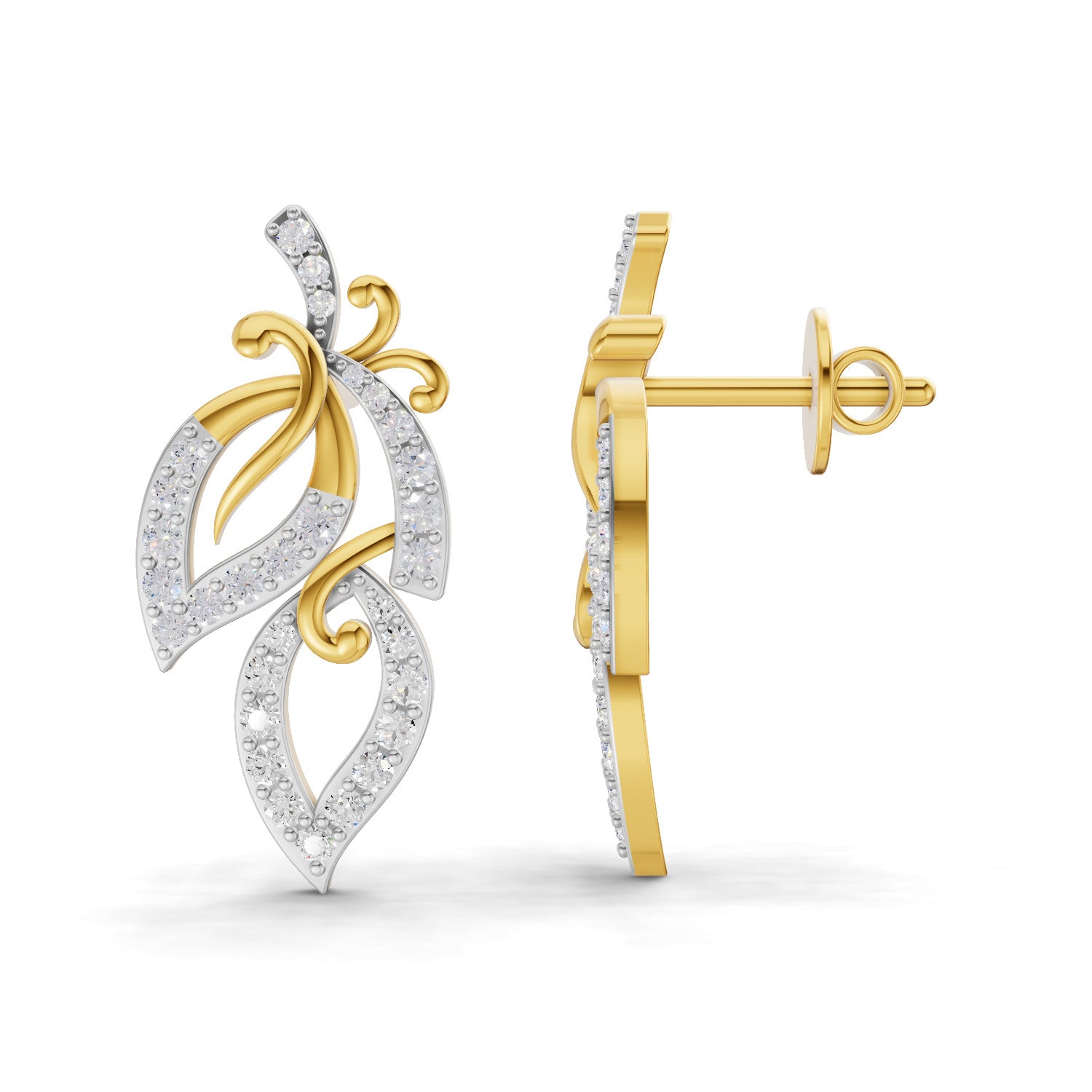 0.73 Carat  | 925 Sterling Silver Yellow Gold Plated Fashion Earrings