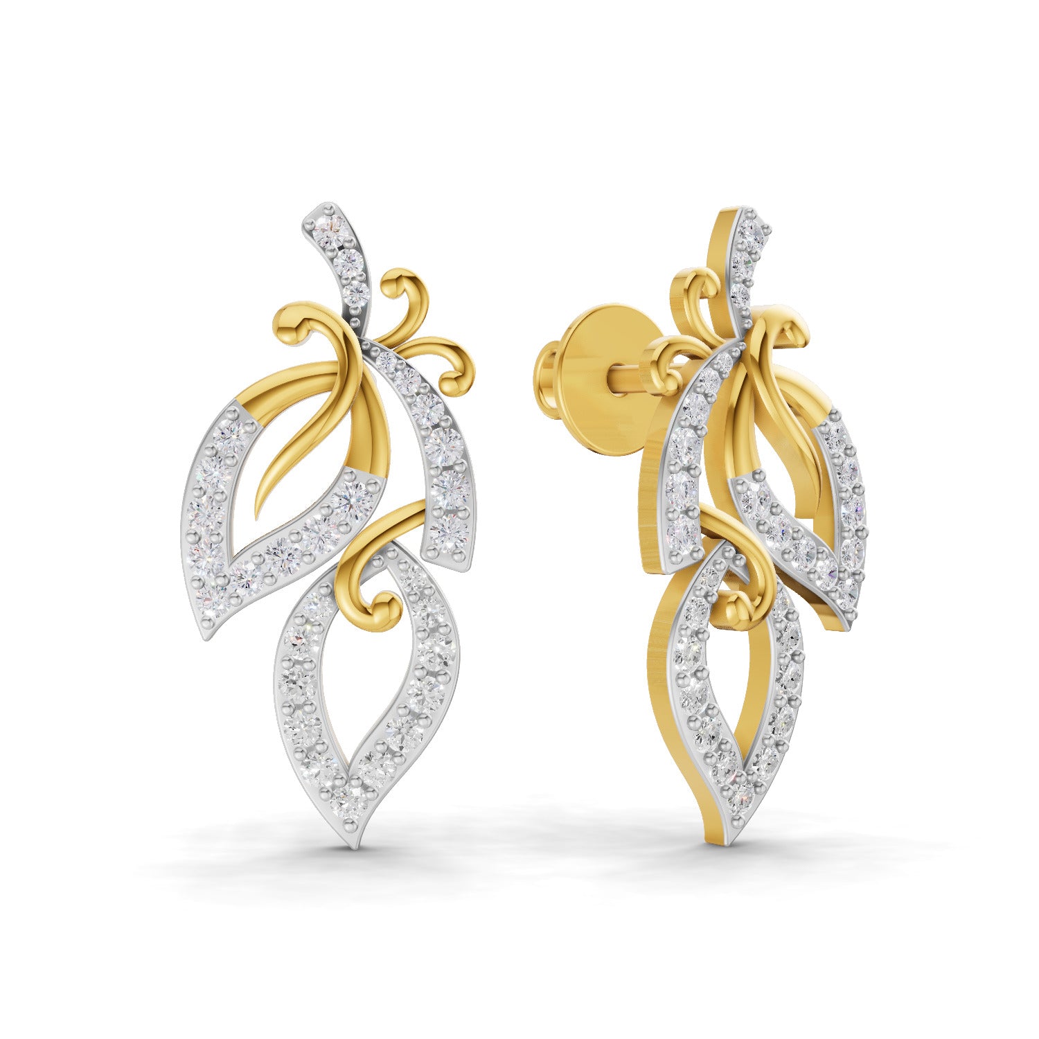 0.73 Carat  | 925 Sterling Silver Yellow Gold Plated Fashion Earrings