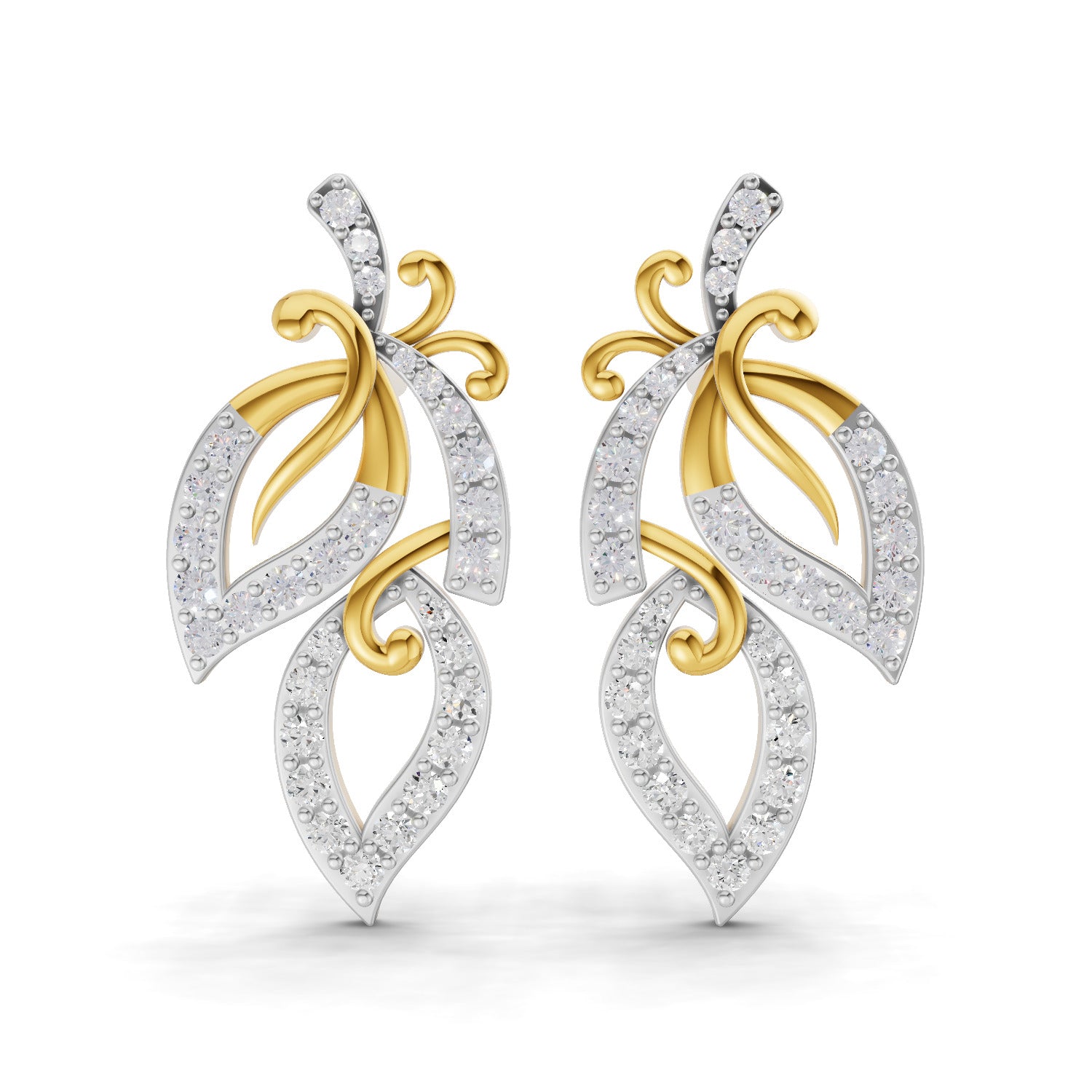 0.73 Carat  | 925 Sterling Silver Yellow Gold Plated Fashion Earrings