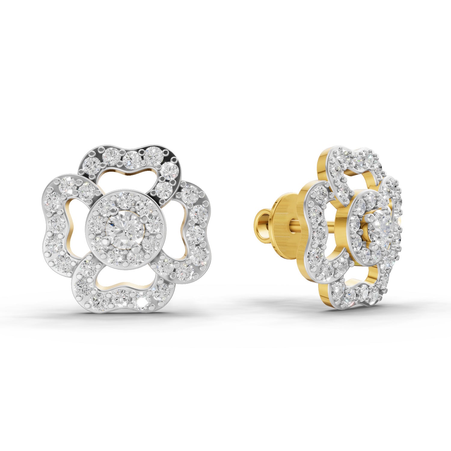 0.93 Carat  | 925 Sterling Silver Gold Plated Fashion Earrings